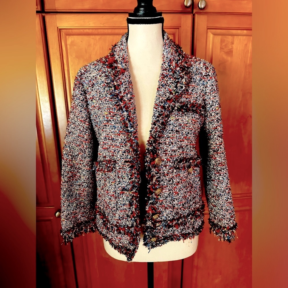 Zara multicolor Tweed Blazer Actual size Medium, Feels like Small